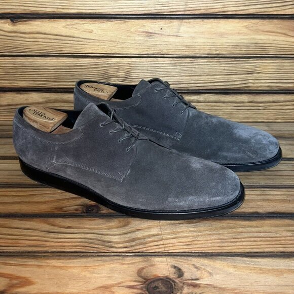 Vince Suede Leather‎ Oxfords Derby Mens Size 13 M Grey Lace Up Made In Italy - Picture 1 of 9